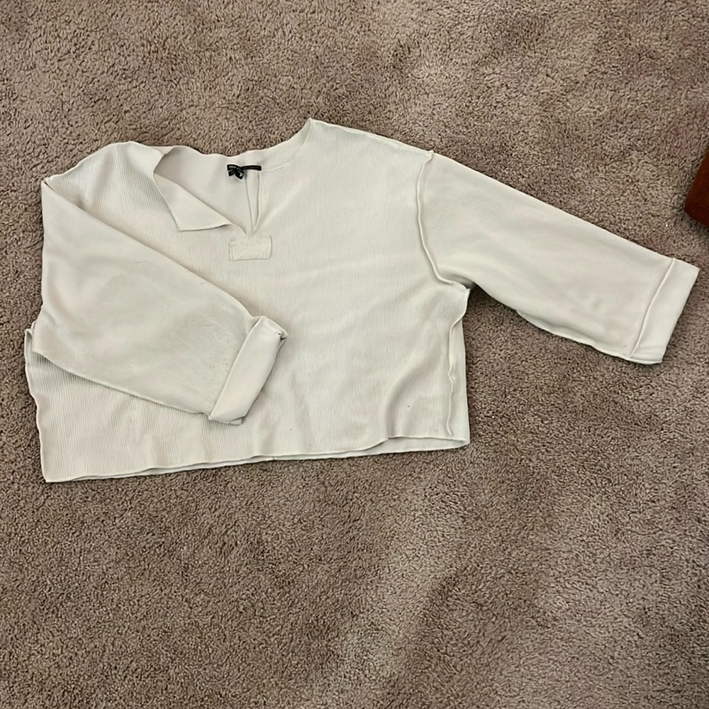 white ribbed urban outfitters sweater